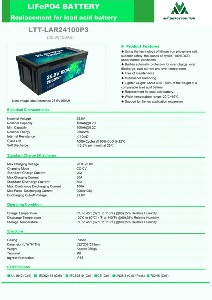 25.6 V battery brochure · page 1
